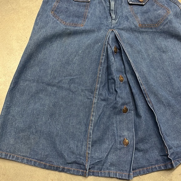 Vintage Yoke Front A-line Denim Skirt - Picture 6 of 8